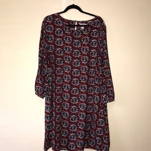 Loft Outlet Red Floral Print Sheath